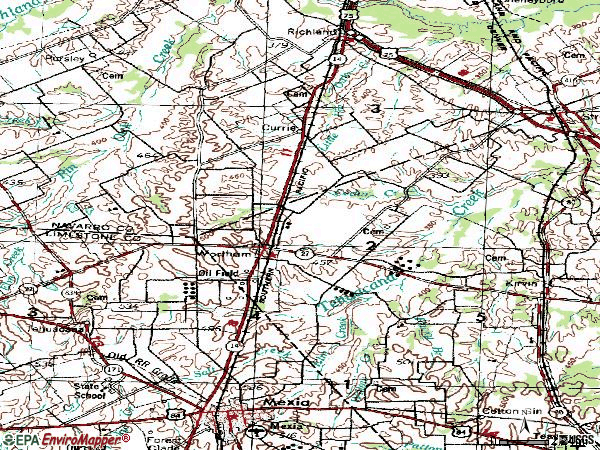 Zip code 76693 topographic map