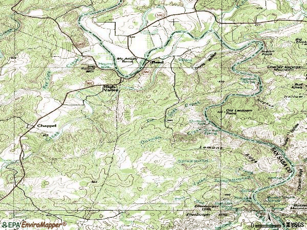 Zip code 76824 topographic map