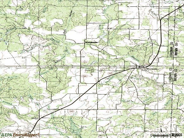 Zip code 76828 topographic map