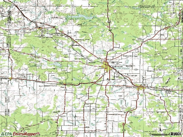 Zip code 76834 topographic map