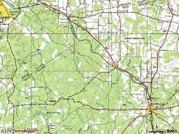 Zip code 76864 topographic map