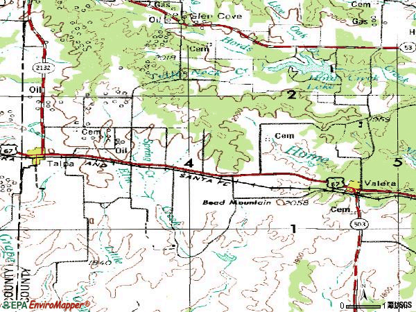 Zip code 76882 topographic map