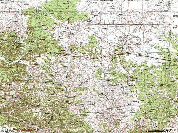 Zip code 76943 topographic map