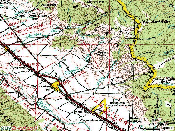 Zip code 93926 topographic map