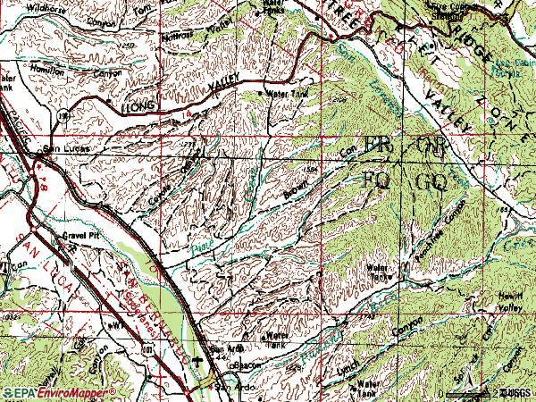 Zip code 93954 topographic map
