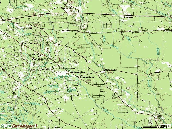 Zip code 77306 topographic map