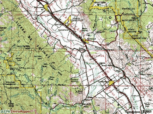 Zip code 93960 topographic map