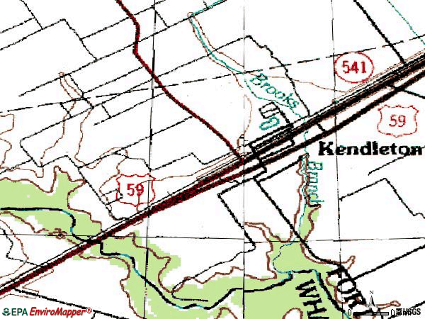 Zip code 77451 topographic map