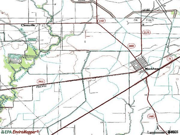 Zip code 77456 topographic map