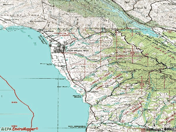 Zip code 94019 topographic map