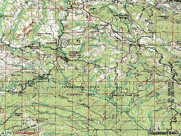 Zip code 94020 topographic map