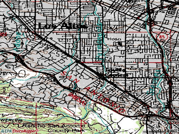 Zip code 94024 topographic map