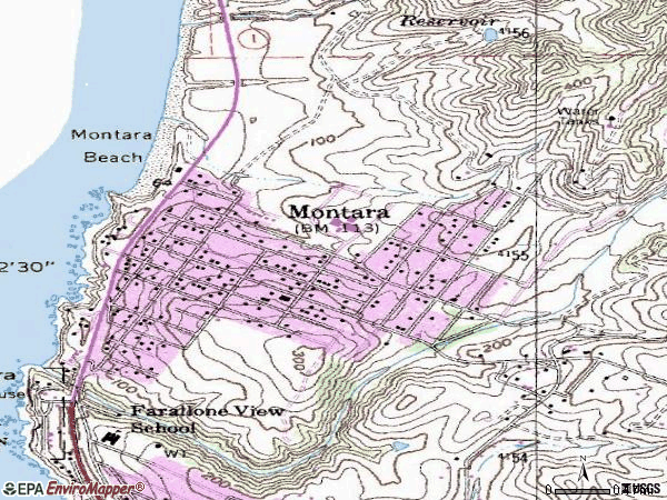 Zip code 94037 topographic map