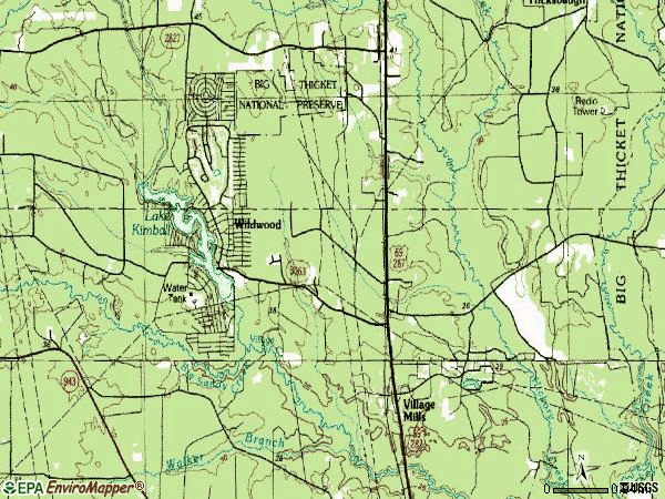 Zip code 77663 topographic map