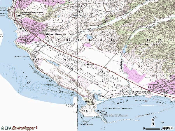 Zip code 94038 topographic map