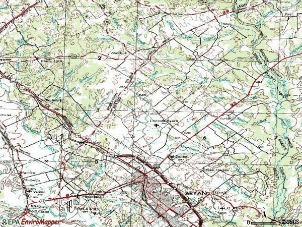 Zip code 77808 topographic map