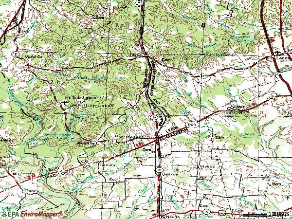 Zip code 77871 topographic map