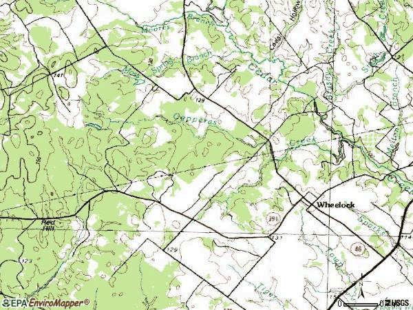 Zip code 77882 topographic map