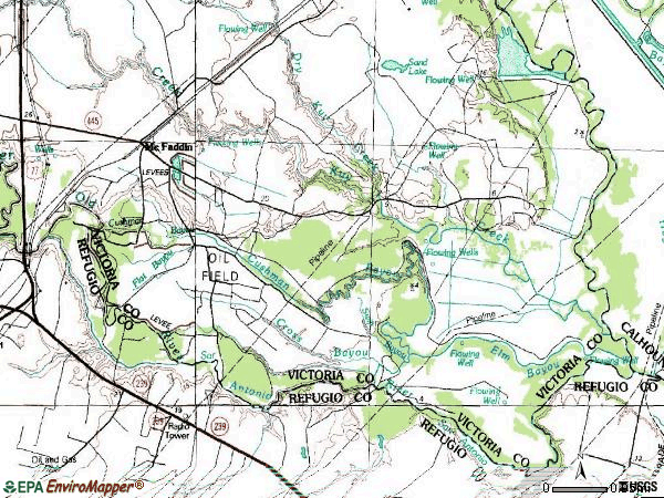 Zip code 77973 topographic map