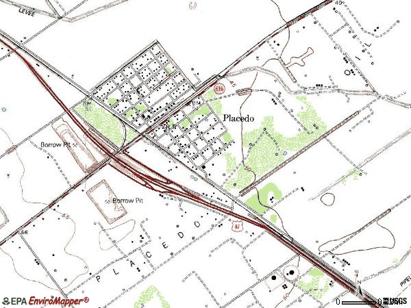Zip code 77977 topographic map