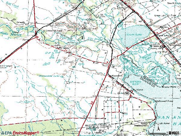 Zip code 77990 topographic map