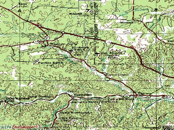 Zip code 78025 topographic map