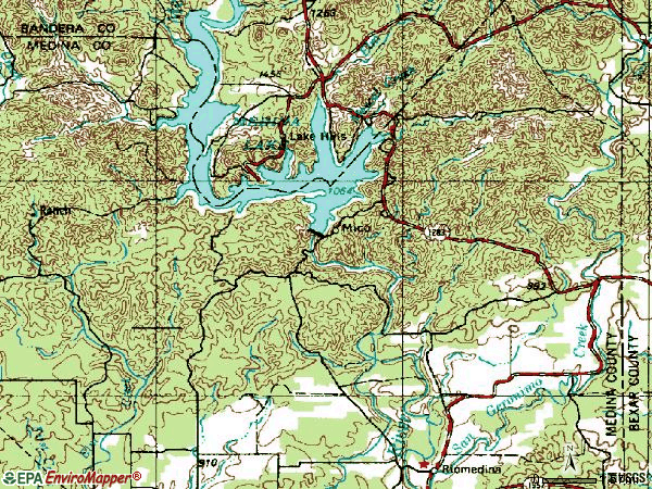 Zip code 78056 topographic map
