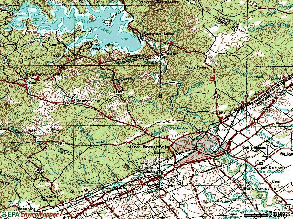 Zip code 78132 topographic map