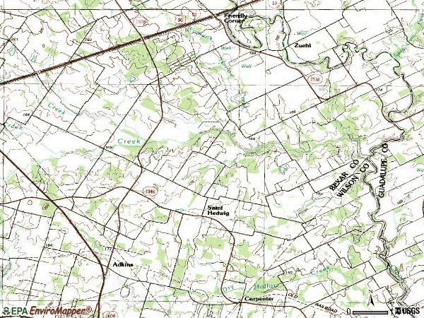 Zip code 78152 topographic map