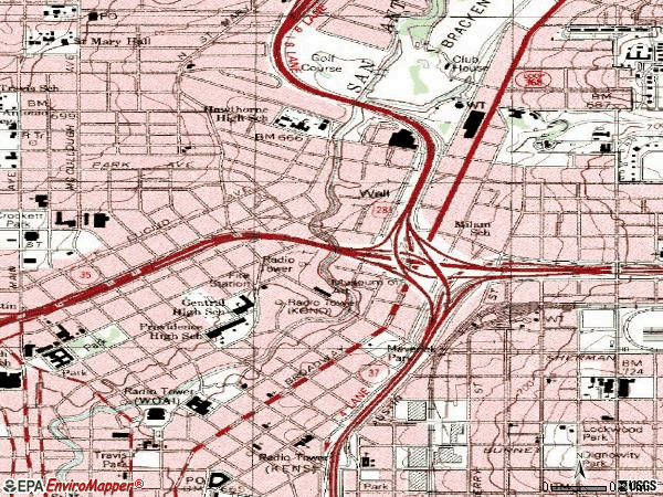Zip code 78215 topographic map