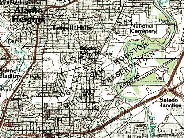Zip code 78234 topographic map