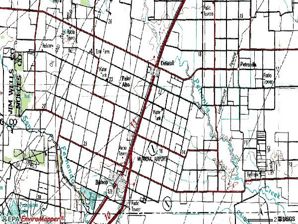 Zip code 78343 topographic map