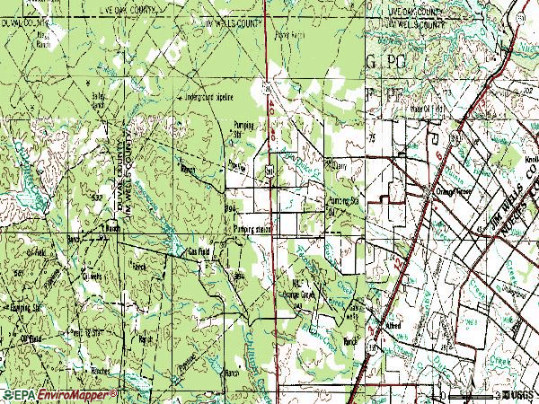 Zip code 78372 topographic map