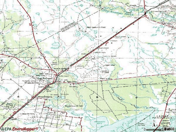 Zip code 78377 topographic map