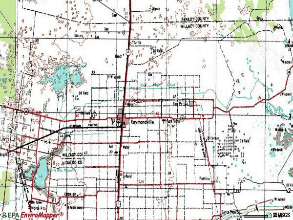 Zip code 78580 topographic map