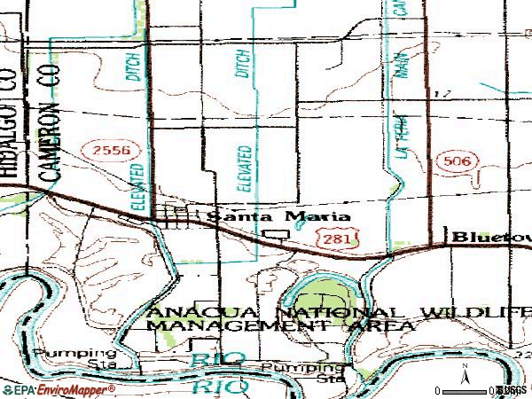 Zip code 78592 topographic map
