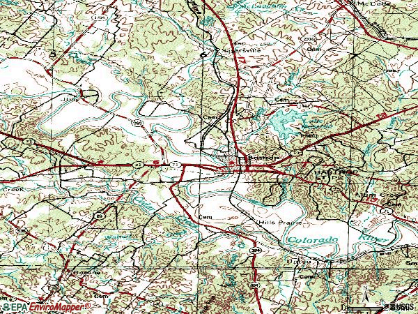 Zip code 78602 topographic map