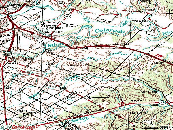 Zip code 78617 topographic map