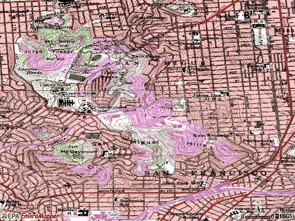 Zip code 94131 topographic map