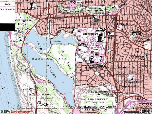 Zip code 94132 topographic map