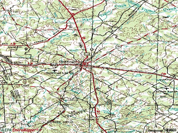 Zip code 78942 topographic map