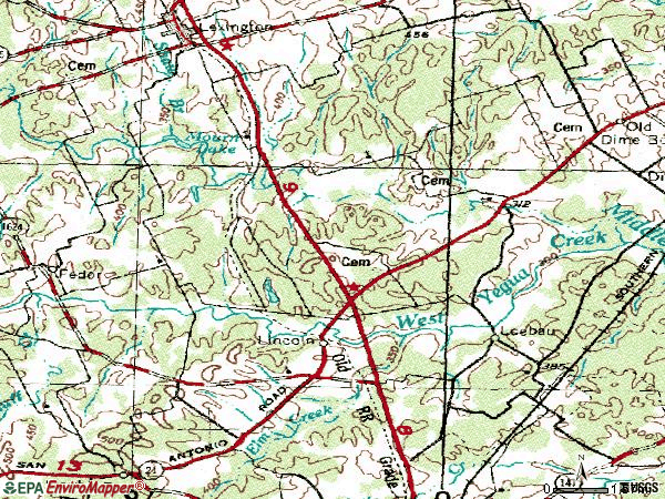 Zip code 78948 topographic map