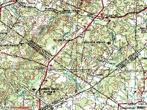 Zip code 78953 topographic map