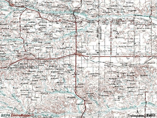 Zip code 79057 topographic map