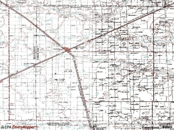 Zip code 79084 topographic map