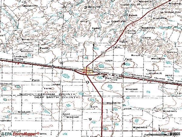 Zip code 79092 topographic map