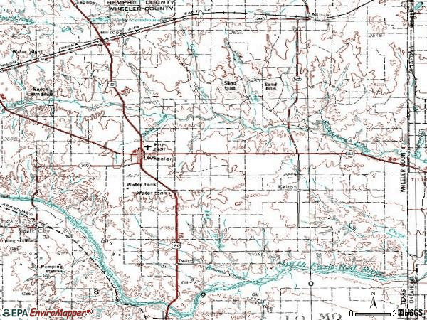 Zip code 79096 topographic map