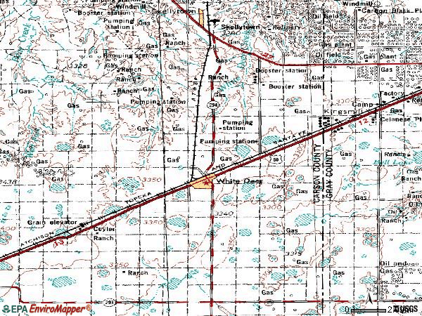 Zip code 79097 topographic map