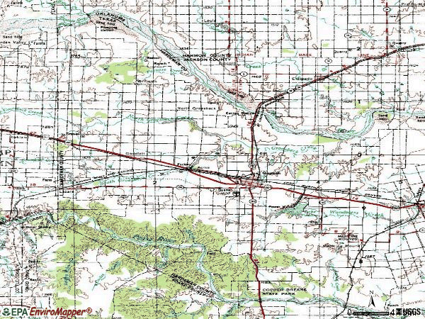 Zip code 79252 topographic map