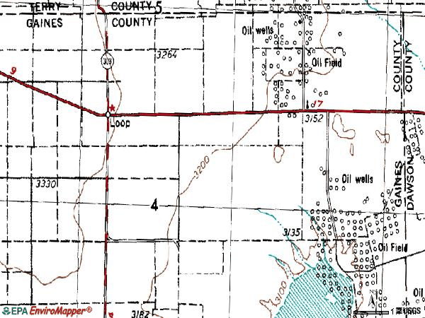 Zip code 79342 topographic map